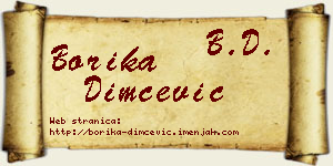 Borika Dimčević vizit kartica